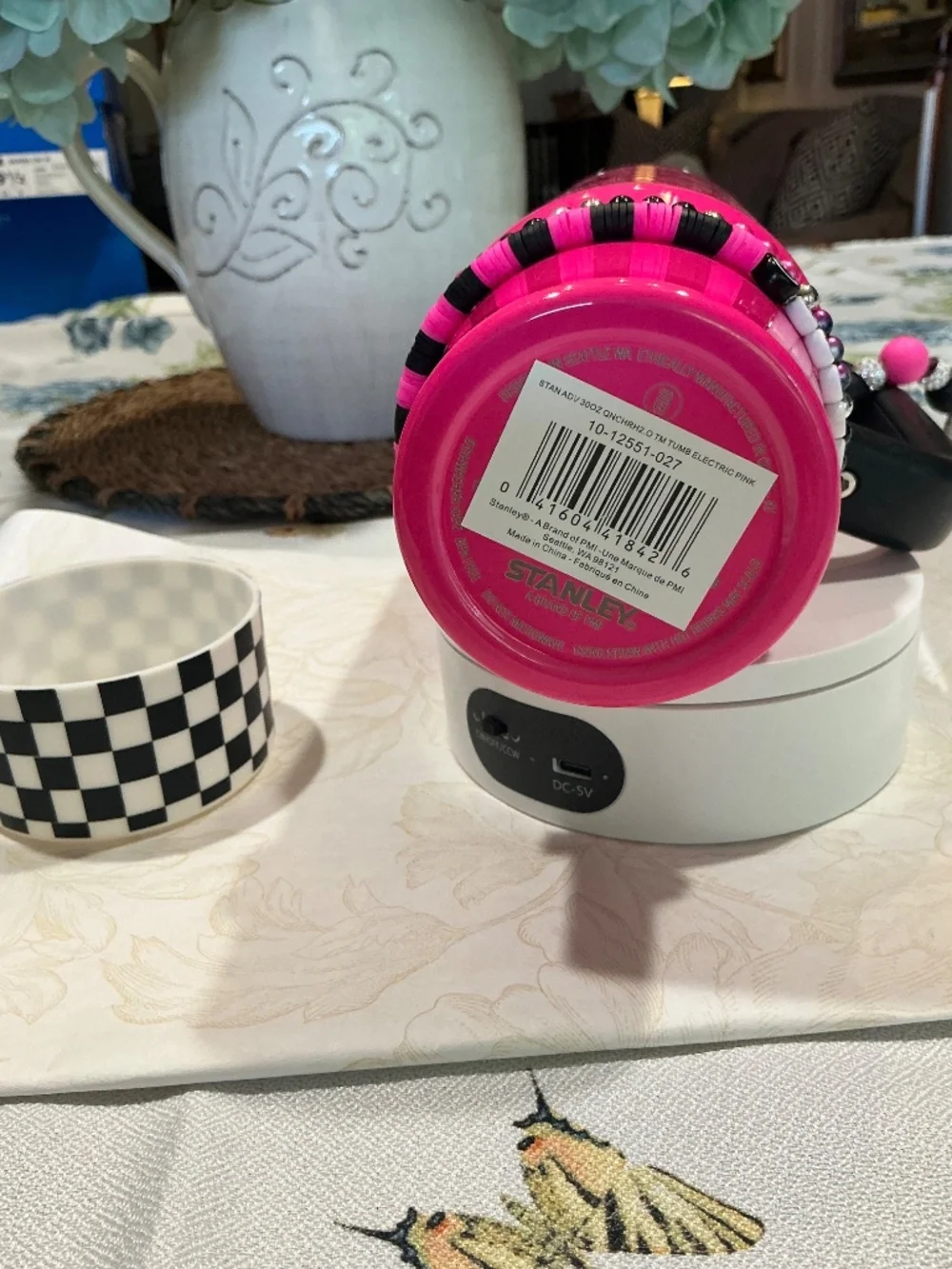 STANLEY ELECTRIC PINK OR NEON PINK EUC with Boot and Bracelets - Picture 4 of 5
